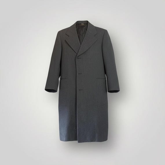 Hart Schaffner Marx, Hart Schaffner Marx Vintage Herringbone Overcoat Grey Virgin Wool Grandpa Core
