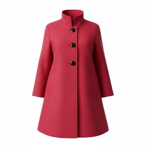 Pendleton George Simonton Swing Coat Women VTG Large Red Mod Elegant Statement image 1