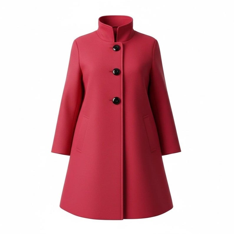 Pendleton George Simonton Swing Coat Women VTG Large Red Mod Elegant Statement image 1