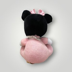 Applause Baby Minnie Mouse Plush Small Pink Vintage 1980s Disney Bib Bow Retro afbeelding 2
