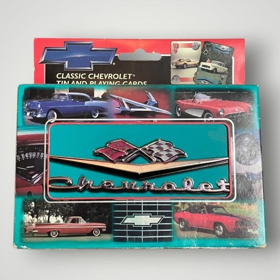 Chevrolet Playing Cards Teal Vintage 1999 Limited Edition Tin 2 Decks ...