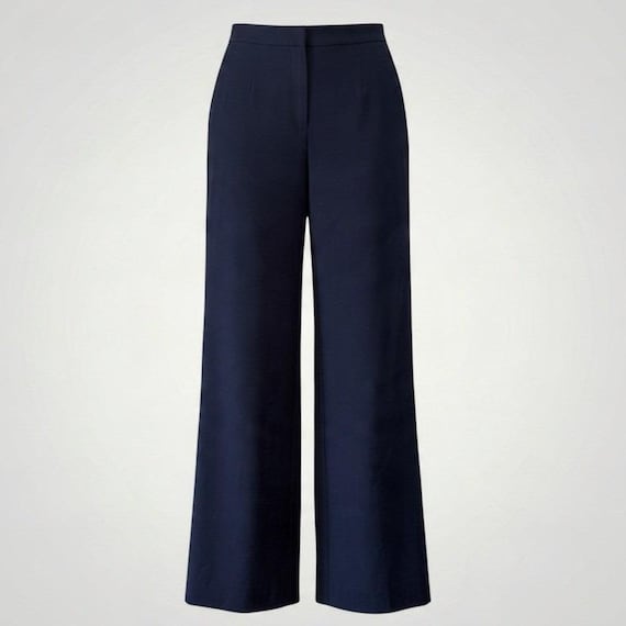 Pendleton, Pendleton Vintage Wide Leg Dress Pants Women 16 Navy Blue High Rise Virgin Wool