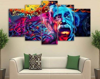 Albert Einstein Wall Art | Canvas Painting Framed | Home Decor