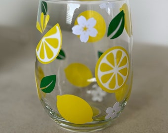 Cute lemon drinking glass