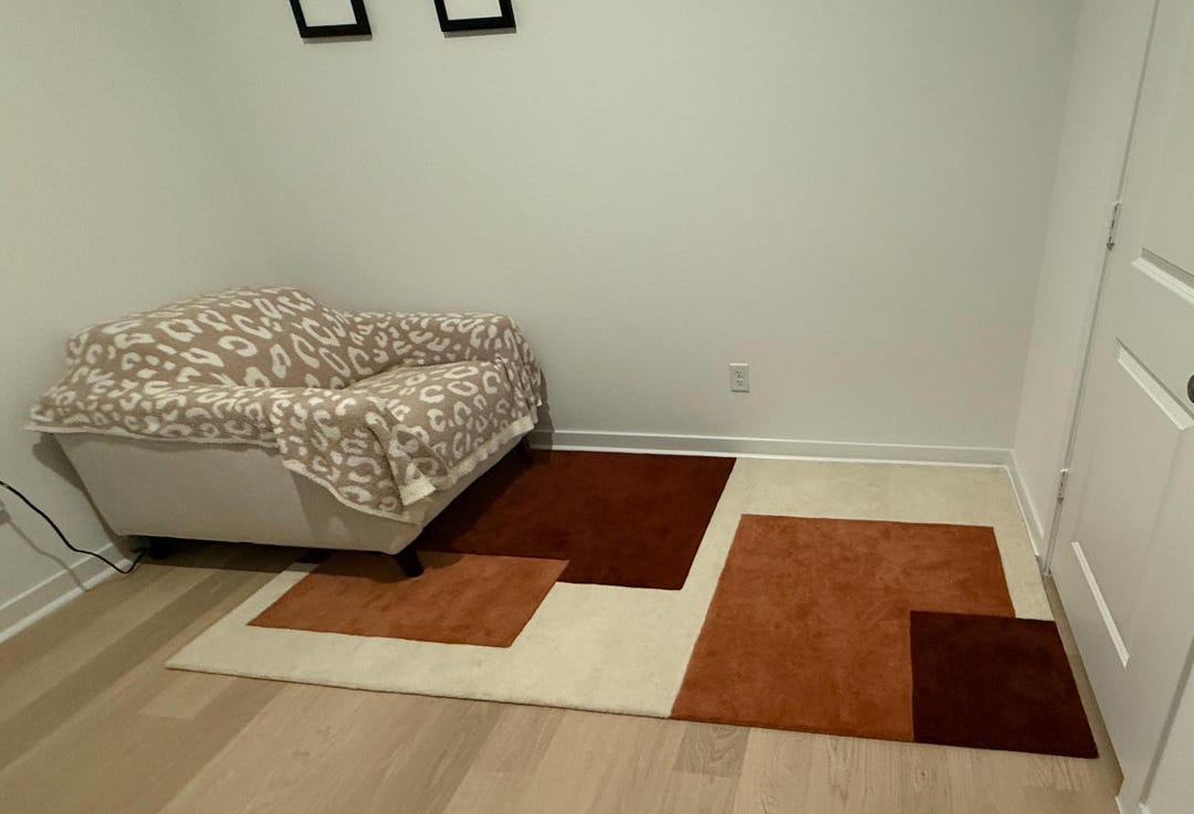 Hand-tufted Wool Rug: Terracotta and Ivory Rugs for Living Room and ...