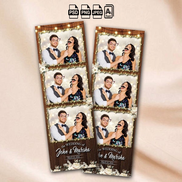 Rustic Wedding Photobooth Template Floral Photobooth Template 2x6 Wedding Photo booth Template photo booth template wedding elegant wedding