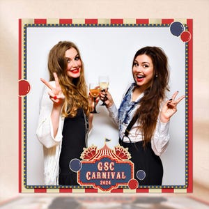 Carnival 360 Photo Booth Overlay Circus Birthday 360Booth Overlay Kids Party PhotoBooth Template Blue Red Funfair 360 Video Booth Boomerang