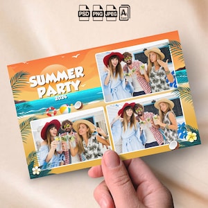 Sommerparty Photobooth Vorlage Tropische Party Photobooth Vorlage Strand Bikini Party 100x150 Fotostreifen Hawaiian Booth Overlay Aloha Party