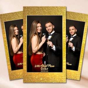 Gold Prom 360 Photo Booth Overlay Prom Night 360Booth Overlay Graduation Party PhotoBooth Template 24k Golden Gala 360 Video Booth Boomerang