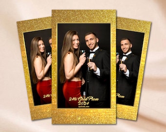 Gold Prom 360 Photo Booth Overlay Prom Night 360Booth Overlay Graduation Party PhotoBooth Template 24k Golden Gala 360 Video Booth Boomerang