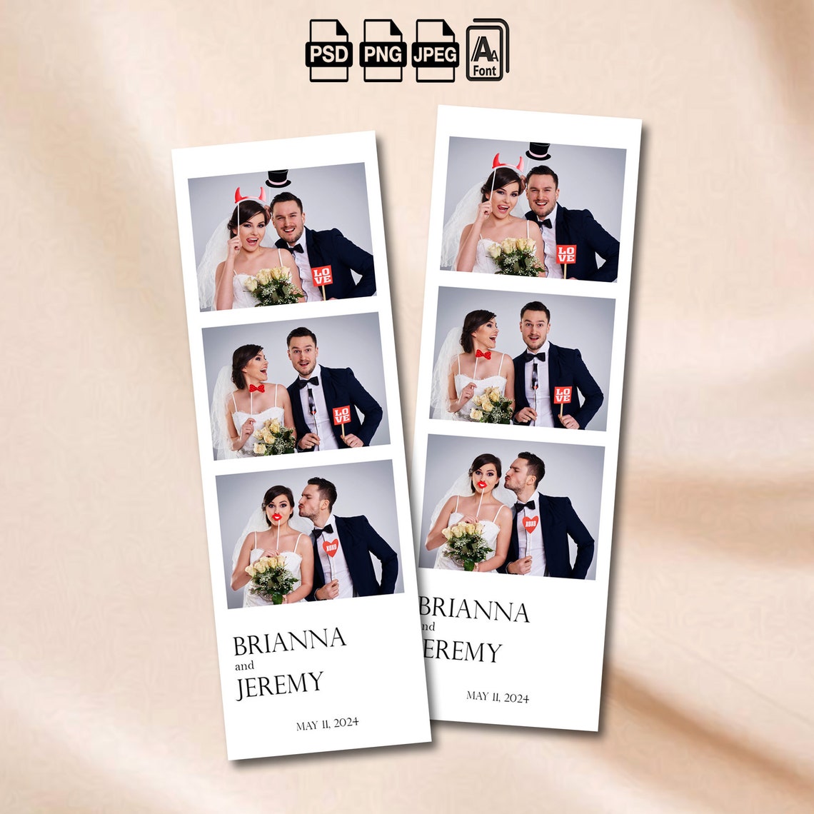 Simple Photo Boot Minimalist Wedding Photo Booth Template Aesthetic White Photobooth ...