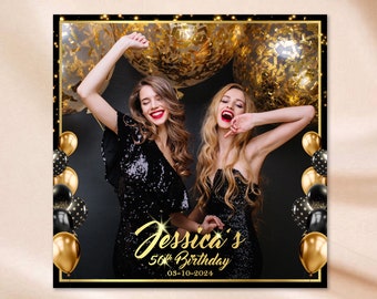 360 Photo Booth Overlay 50th 60th 70th 80th Birthday 360 Photobooth Template black Gold Party 360Overlay 360 Video Booth Boomerang Touchpix