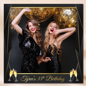 360 Photo Booth Overlay Elegant Birthday 360 PhotoBooth Template 360 Overlay Black Gold Great Gatsby Spinner Video Booth Boomerang Touchpix