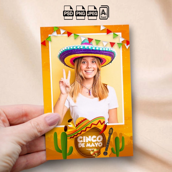 Cinco de Mayo Photobooth Template Fiesta Photo Booth Template 4x6 Photo Strip Colorful Fiesta Theme Photo Booth Overlay Mexican Theme Party