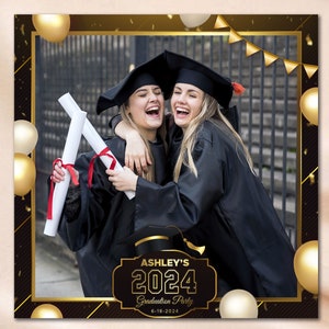 Graduation Party 360 Photo Booth Overlay 360 PhotoBooth Template 360Overlay Black Gold Prom Night Spinner Video Booth Boomerang Touchpix