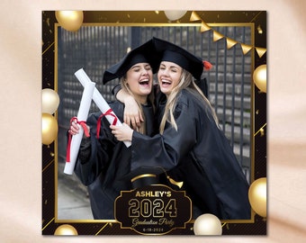 Graduation Party 360 Photo Booth Overlay 360 PhotoBooth Template 360Overlay Black Gold Prom Night Spinner Video Booth Boomerang Touchpix