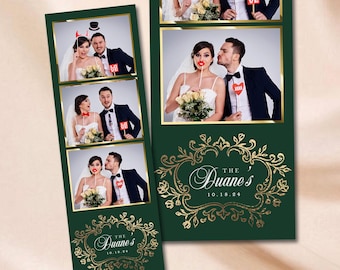 ウェディング　フォトブース　グリーン 結婚式用フォトブースのテンプレート 記念日用フォトブースの
