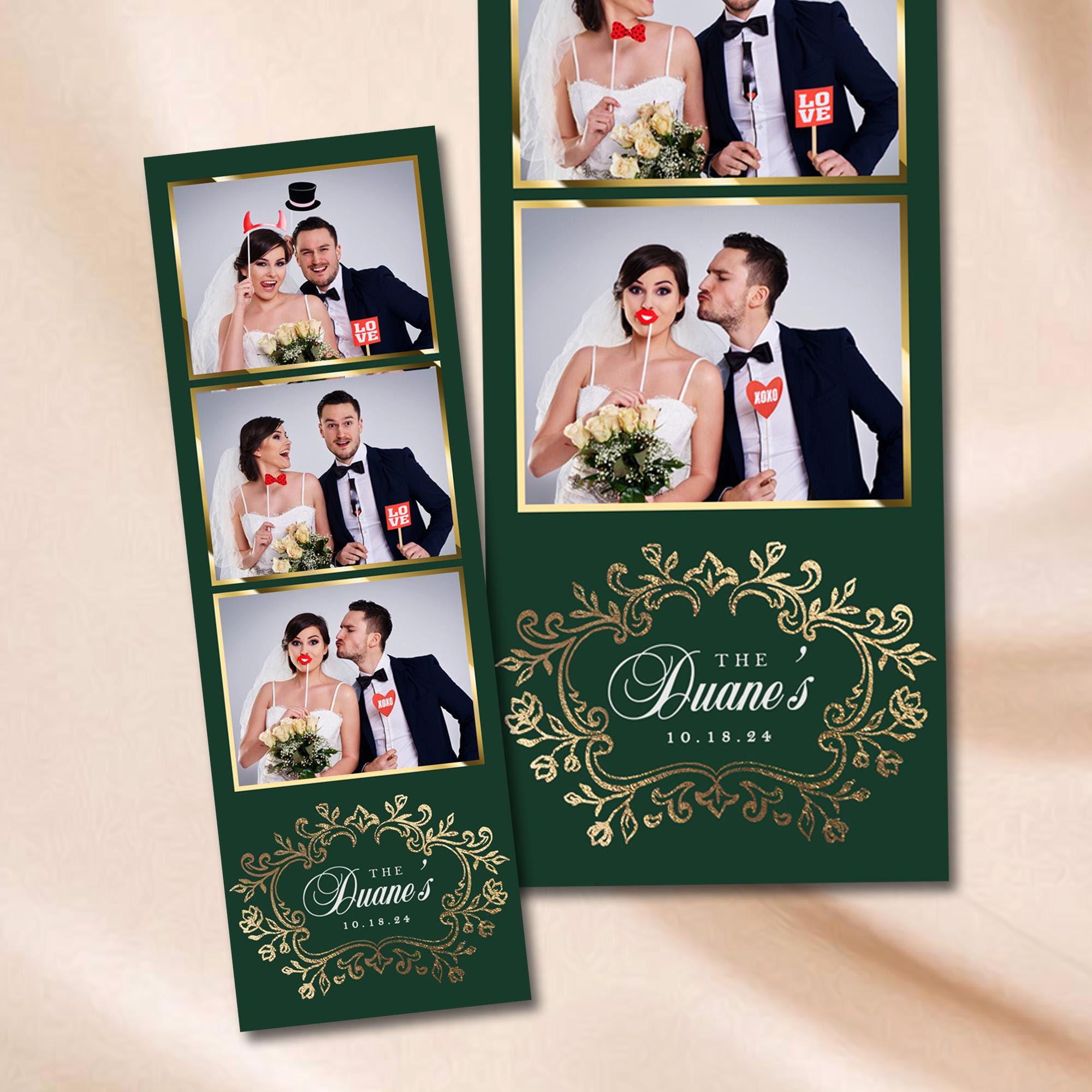 ウェディングフォトブース  グリーンバージョン Wedding Photobooth Template Anniversary Photo Booth Template