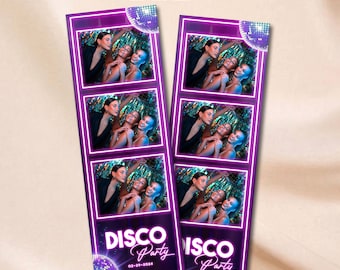 Neon Photobooth Template Neon Photo Booth Template 2x6 Strip Disco Party Photo Booth Overlay Neon Party Disco Photobooth Template Neon Disco