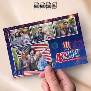 4. Juli Photobooth Template Inbezug auf die USA und Kanada 4x6 Photo Booth Overlay