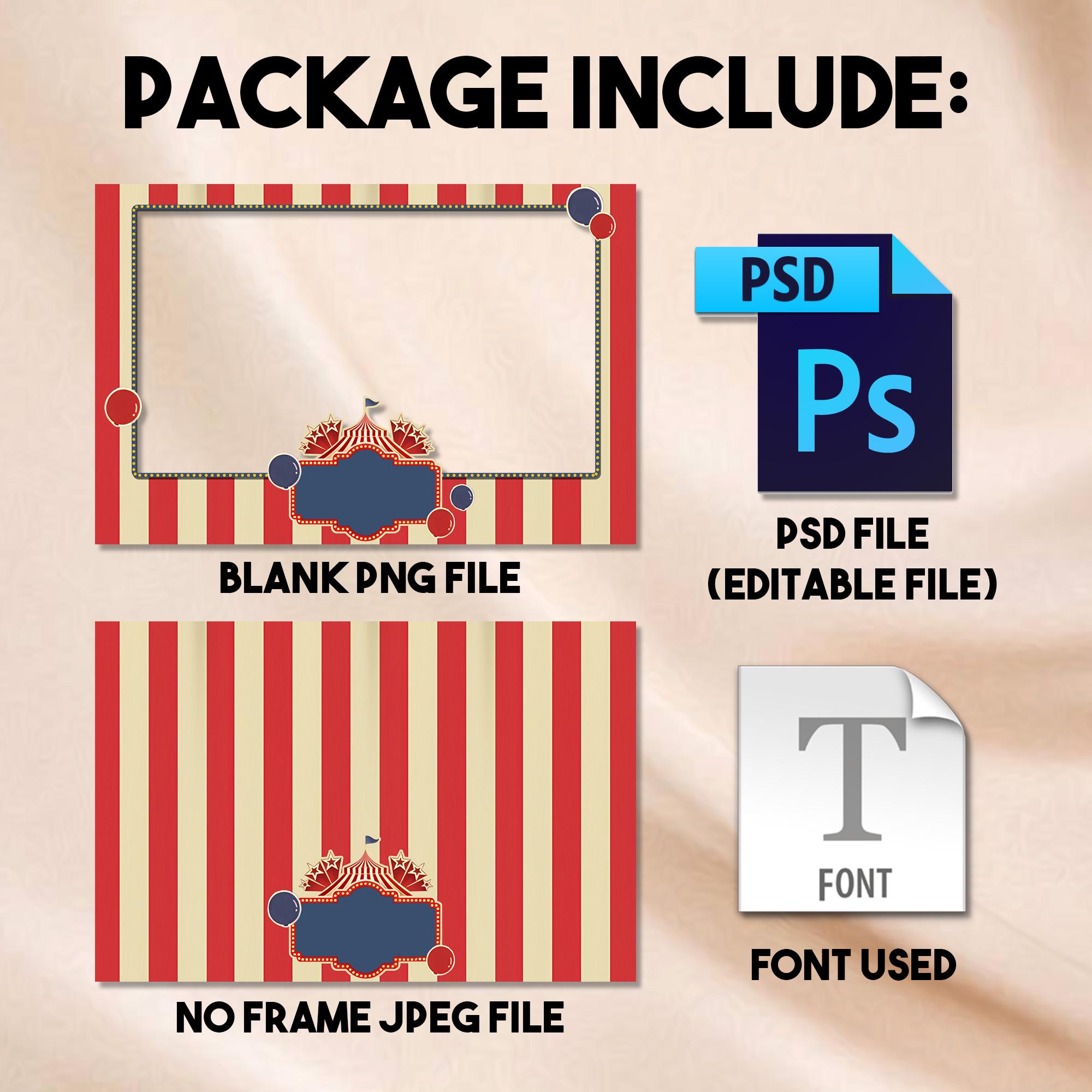 Fun Fair Ride Photo Frame Circus Photobooth Template Carnival Funfair Photo Booth Template Red ...