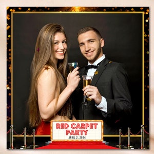 360 Photo Booth Overlay Red Carpet 360 PhotoBooth Template 360Overlay Red Black Gold Elegant Birthday Spinner Video Booth Boomerang Touchpix