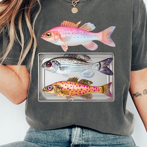 Sardine Fisherman T-Shirt, Trendy Coastal Tee, Cute Beachy Summer Shirt, Oversized Comfort Colors, Unisex Garment-Dyed Tee