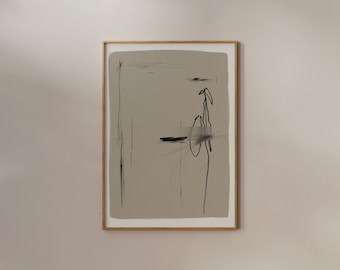 Neutral Abstract Art Print, Scribble Abstract Art, Printable Art, Gallery Wall Art, Minimal Prints, Modern wall art, Trendy wall art