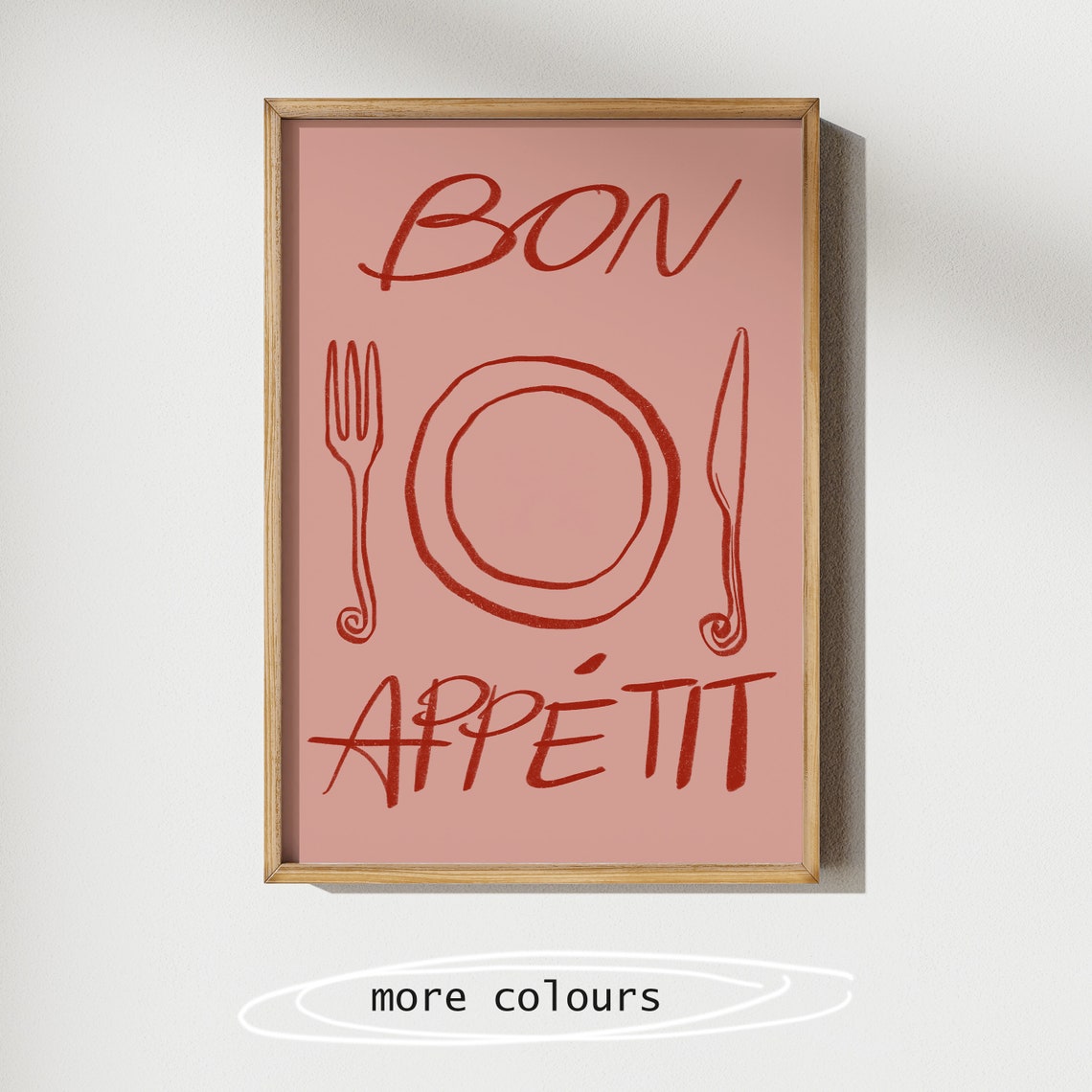 Bon Appetit, Printable Kitchen Wall Art, Retro Food Print, Trendy ...