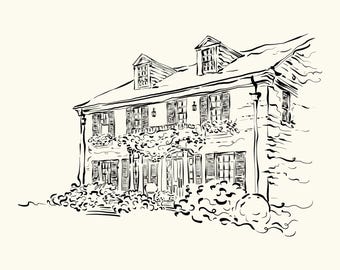 Custom Venue Sketch Save the Date: Hand-Drawn Wedding Invitation (Digital Download)