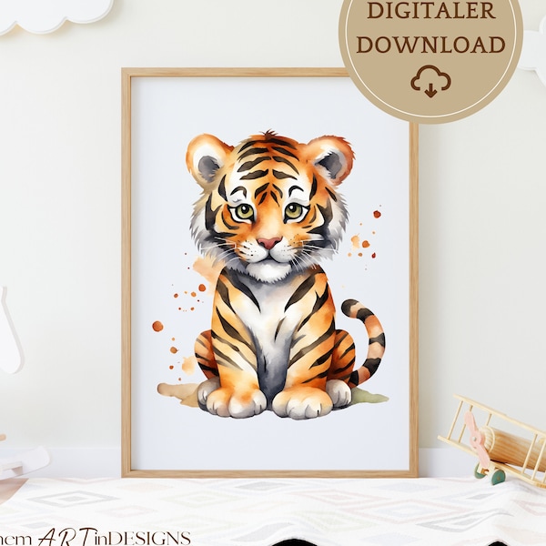 Nursery poster little tiger | printable wall art for kids and baby rooms | room decor | digital download