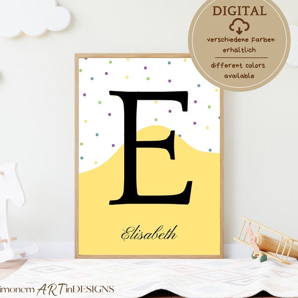 Personalizable children's poster name | personalized name | children's room baby room decoration | boys and girls | gift birth baptism