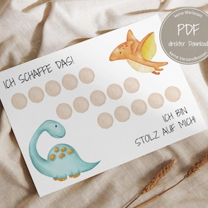 Reward chart | Reward system | Reward plan for children with dinosaur motif