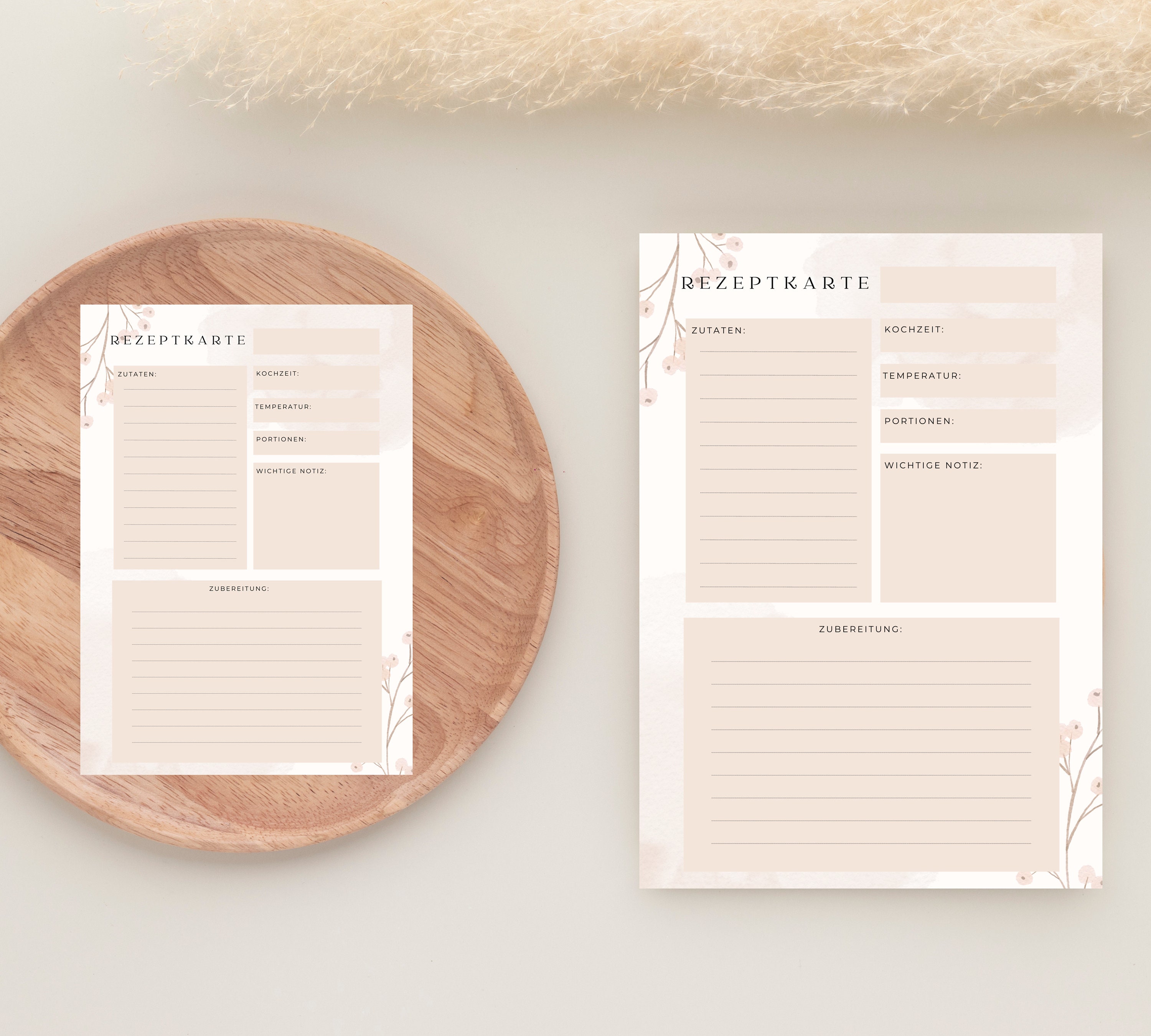 Recipe Template A4 & US Letter to Print | German and English ...