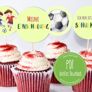 Cupcake topper school start, school enrollment, cake topper, cake topper school child, cake topper, muffin school enrollment, boys, round