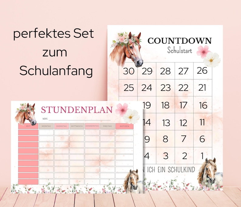 Stundenplan zum Ausdrucken, Stundenplan PDF, Schulbeginn, DIN A5, A4