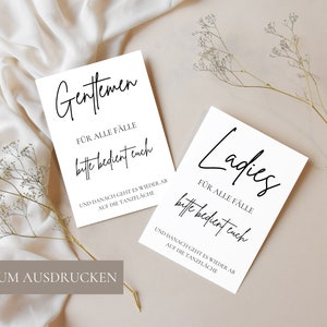 2er Set Hochzeitskarte Notfallkörbchen Ladies & Gentlemen, DIN A6 / A5 / A4