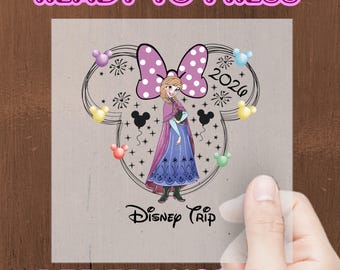 Anna Disney Trip 2026 Shirt, Frozen Princess Anna Tee, Disney Couple Sweatshirt, Family Vacation T-shirt, DTF Ready to Press