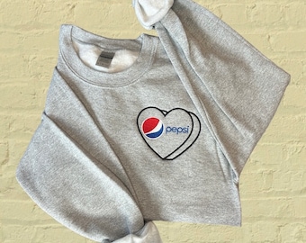 Pepsi embroidered Crewneck | Pepsi sweatshirt | Gifts for her | Mother&#39;s day present | Soda Lover | Pepsi cola lover gift | Trendy shirt