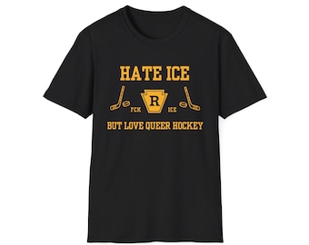 Hate Ice But Love Queer Hockey Shirt or crewneck , LGBTQ, Queer Apparel, Hockey Romance Inspired,  Booktok, Anti ICE, Immigrants,abolish ice