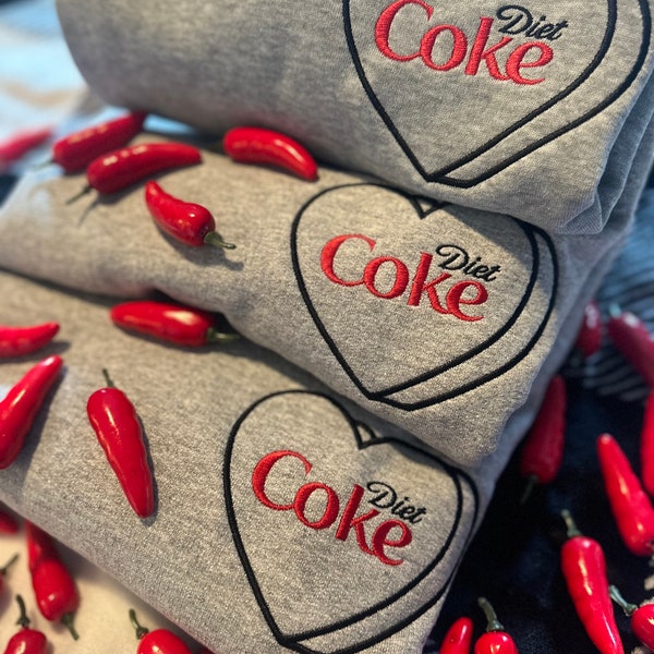 Diet Coke embroidered Crewneck | hoodie  | Gifts for her | Diet Coke Addict | T-Shirt| Mother's day | Coca Cola | Soda l birthday gift