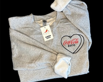 Coke Zero embroidered Crewneck | Coca-Cola tee | Coca Cola shirt | Unisex | fun shirt | Soda lover addict | trendy | Valentine’s Day