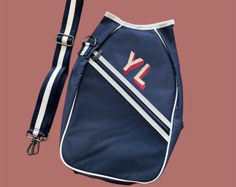 Custom embroidered crossbody pickleball bag | monogram | sling bag initials | personalized crossbody paddle bag | gift for him her | summer