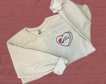 Diet Pepsi embroidered Crewneck | Pepsi sweatshirt | Gifts for her | Mother&#39;s day present | Soda Lover | Pepsi cola lover gift | Valentines