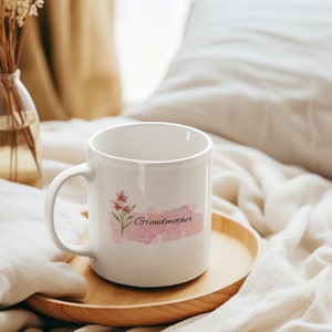 Mama flower mug, personalized ideal for gift Every sip becomes a unique moment Ceramic Mug, 11oz 2024 zdjęcie 1