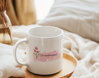 Mama flower mug, personalized ideal for gift Every sip becomes a unique moment Ceramic Mug, 11oz 2024