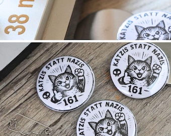 Katzis statt Nazis  - Button 38mm
