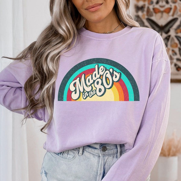 Made in The 80's Retro Sweatshirt, 80's Sweatshirt Design, Made in 80s Retro, Vintage 1980 Sweatshirt, 80's birthday shirt