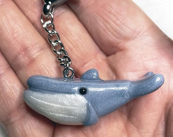 Handmade: Whale Keychain Polymer Clay | Kawaii | Gift Key Phone Animal