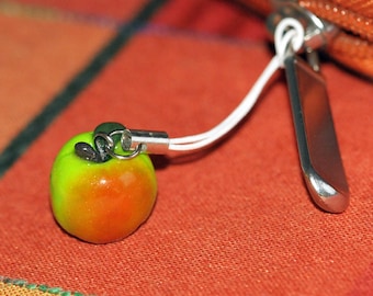 Handmade: Small Apple Kawaii Mini Pendant Polymer Clay | Cell Phone Charm Keychain | Gift Key Phone Animal